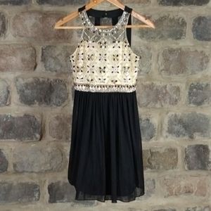 Elegant Black and Gold Kids Formal Dress